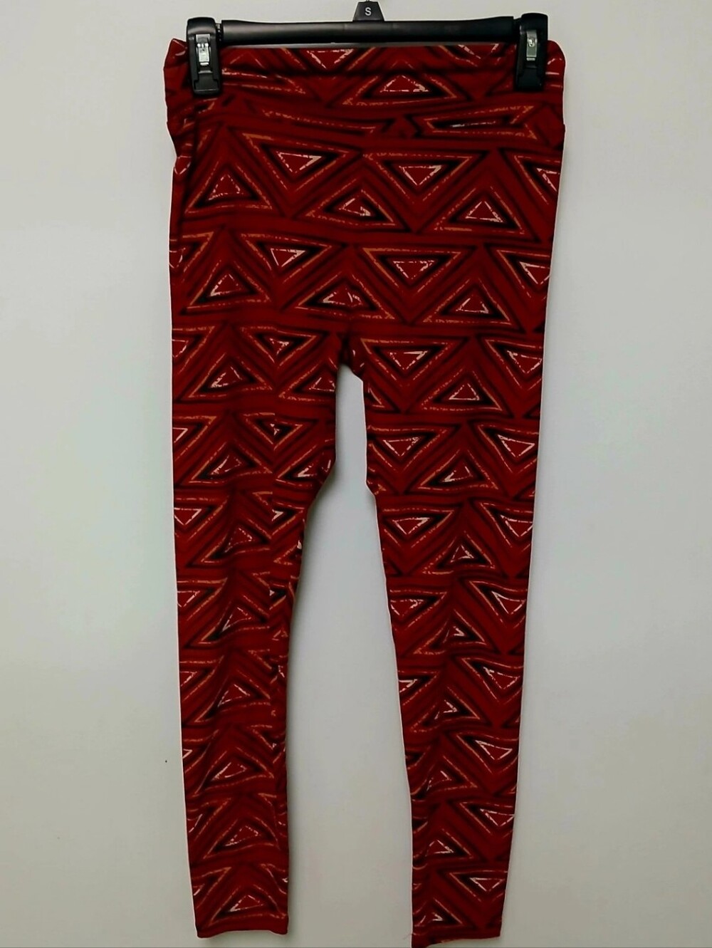 LuLaRoe Burgundy Red Geometric Triangle Leggings